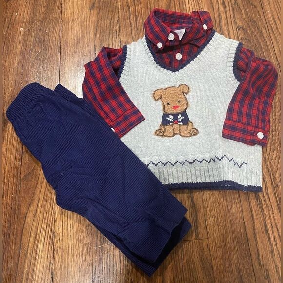 Izod holiday/Christmas 3 piece outfit size 3/6 months - Picture 1 of 4